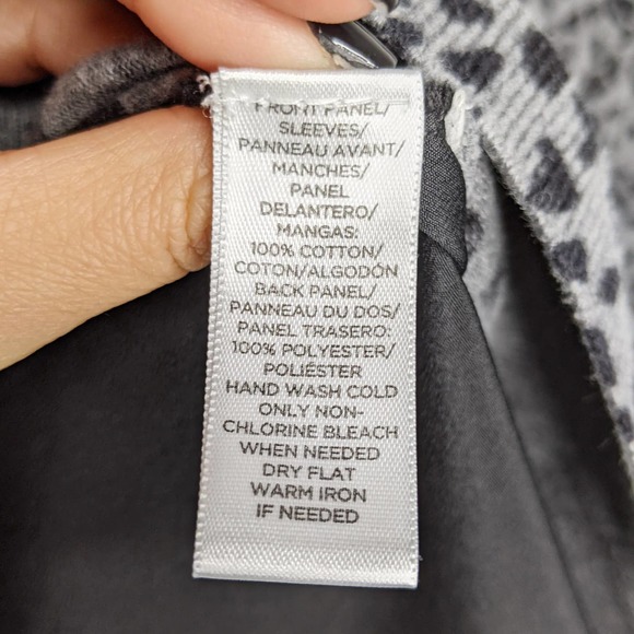 LOFT • Leopard Print Mixed Media Sweater V Neck - Picture 6 of 7